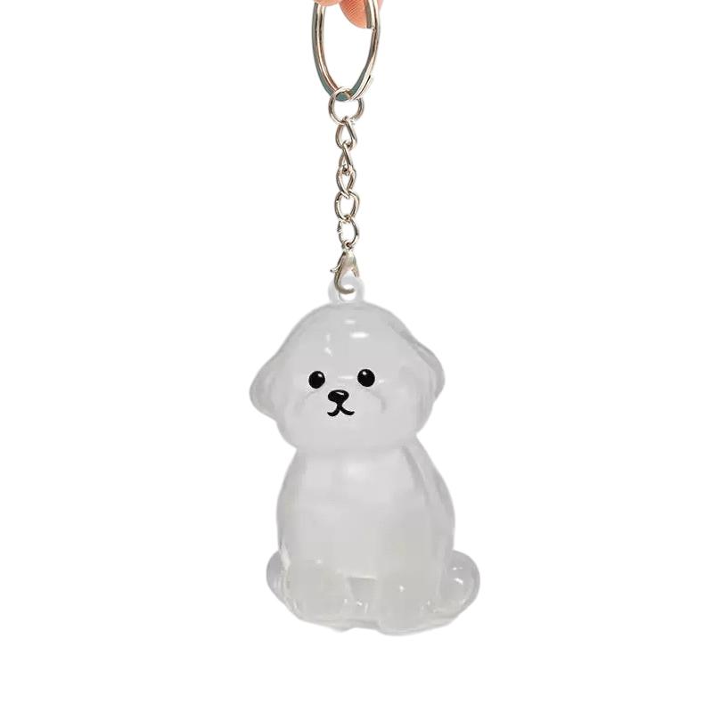 Clear Cat Hair Collection Capsule Keychain Kawaii Memorial Pet Cat Dog Hair Container Bag Charms Pendant For Pet Lovers