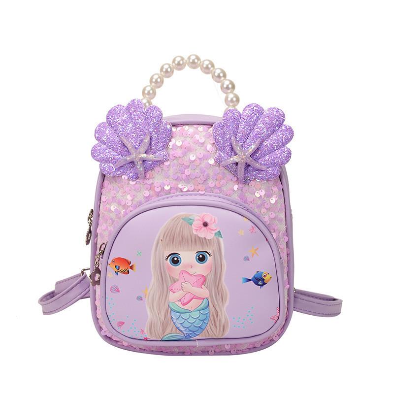Adorable Cartoon Children's Backpack Girls Kindergarten Lightweight Pu Bag Breathable