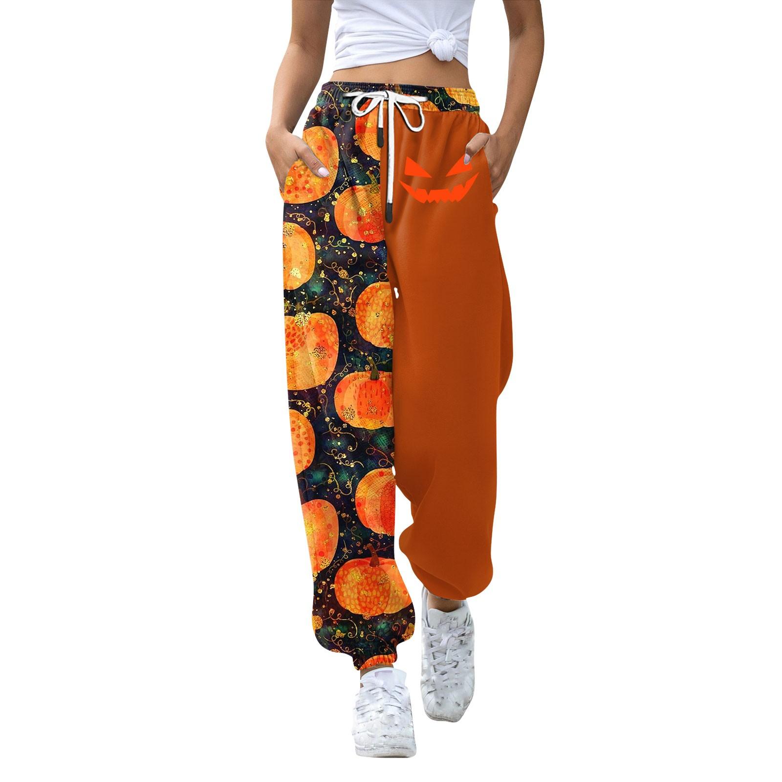 

Жіночі повсякденні модні спортивні штани. Повсякденні штани з принтом на Хелловін S Кіновар