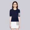 TB Summer New Four Bar Short-Sleeved Women's Short-Sleeved Slim Fit Top