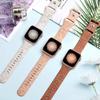Floral Engraved Strap For Apple Watch Band 40mm 44mm 41mm 49mm 45mm 38mm 42mm Silicone Bracelet Iwatch Series 9 7 Se 6 8 Ultra 2