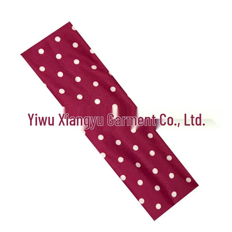Polka Dot Yoga Elastic Headband - Stylish Sports & Makeup Hair Accessory