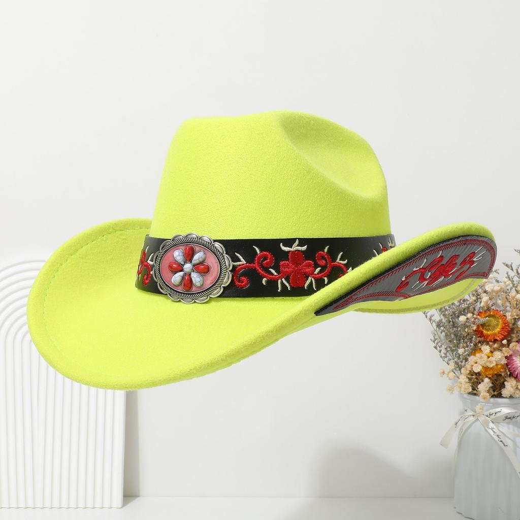 Vintage Wide-Brimmed Western Children's Cowboy Hat, Retro Ethnic Style Tibetan Fedora, European and American Jazz Hat