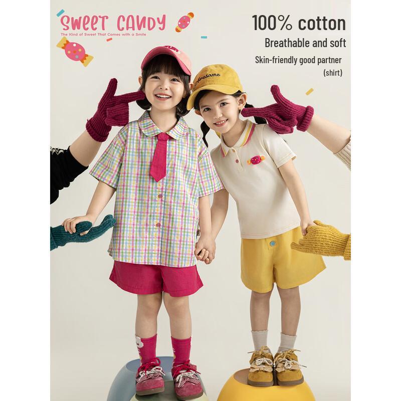 Little Girls' Summer Candy Color Polo Top & Shorts Set