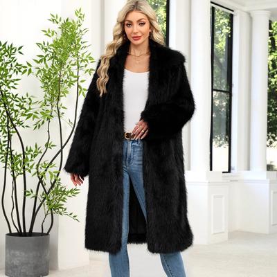 1 Autumn and Winter Women's Clothing Long Warm Imitation Fur Plush Coat Imitation Fox Fur Coat