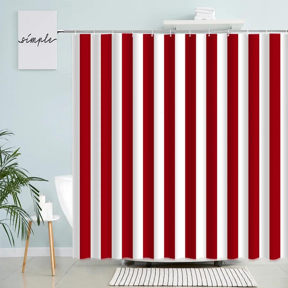 Black And White Striped Shower Curtain Creative Design Geometric Bath Curtains Modern Minimalist Fabric Bathroom Decor Set Hooks