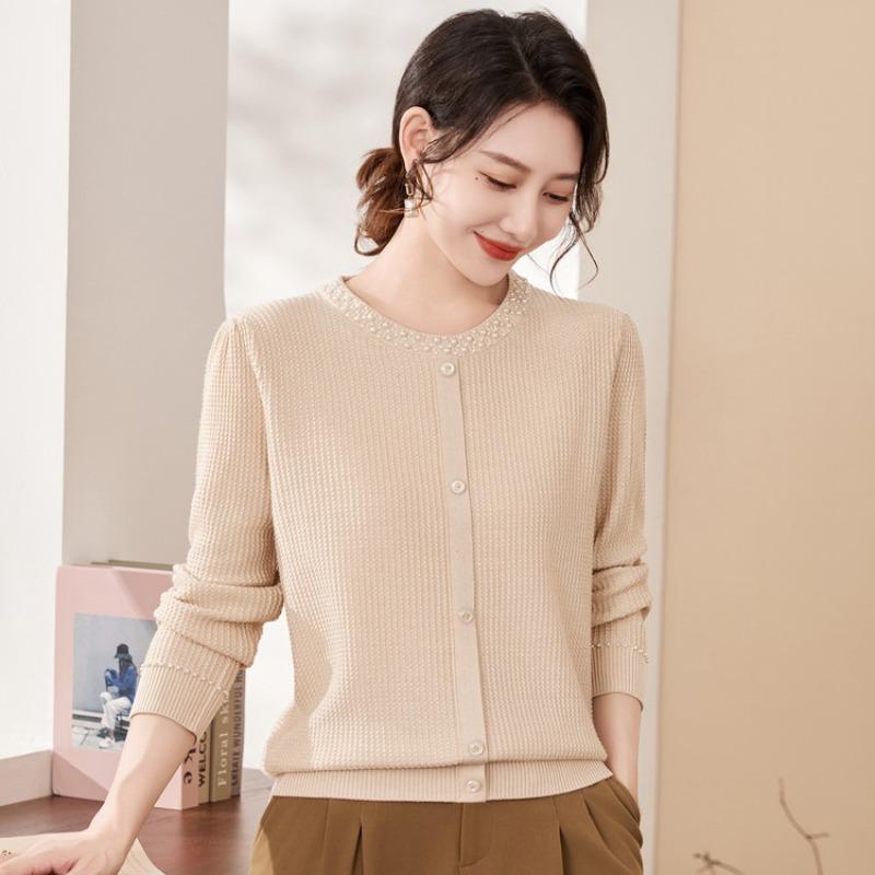 Young fashion mother clothing spring autumn and winter new crew neck sweater middle-aged women age-reducing knitted clothes