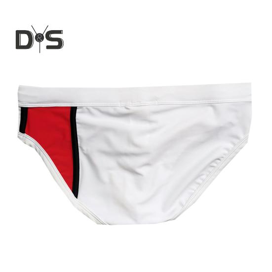 Men Swimming Trunks Elastic Soft Quick Dry Breathable Slim Fit Color Matching Mid Waist Bathing Briefs Surfing Water Sports Swimming Shorts