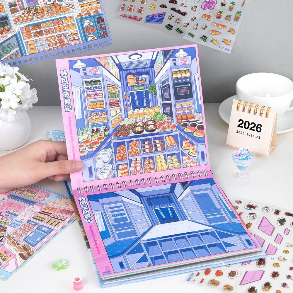 Paper Sticker Book Airplane Theme Miniature Scene Sticker Landscape Sticker Stationery Supplies