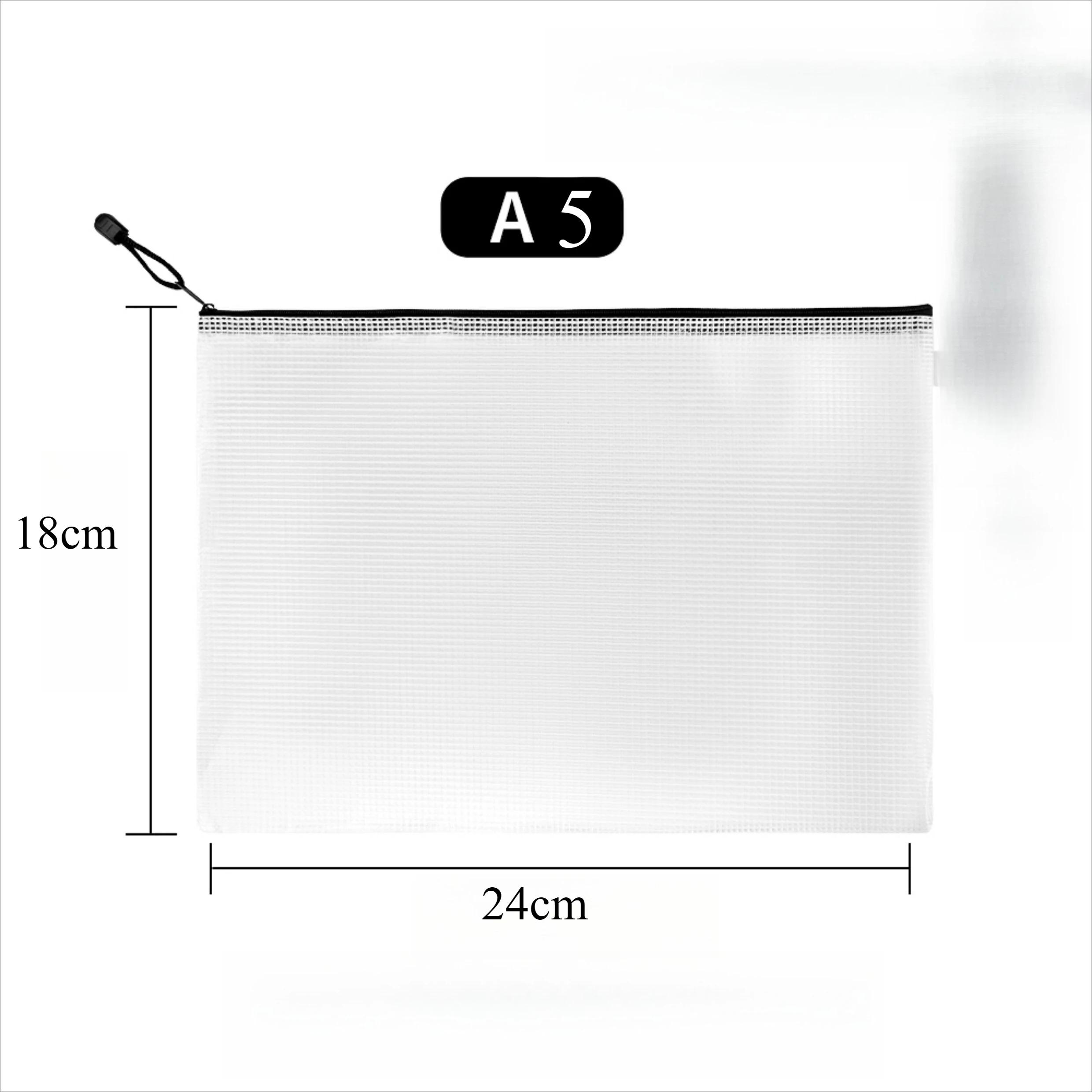 

A4 Clear Mesh Zipper Pouch Waterproof Document Bag for School Office Paper Organizer Storage, Art Craft Supplies Holder,