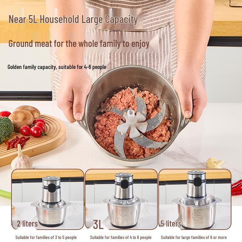 Stainless Steel Touch Screen Electric Meat Grinder & Food Processor