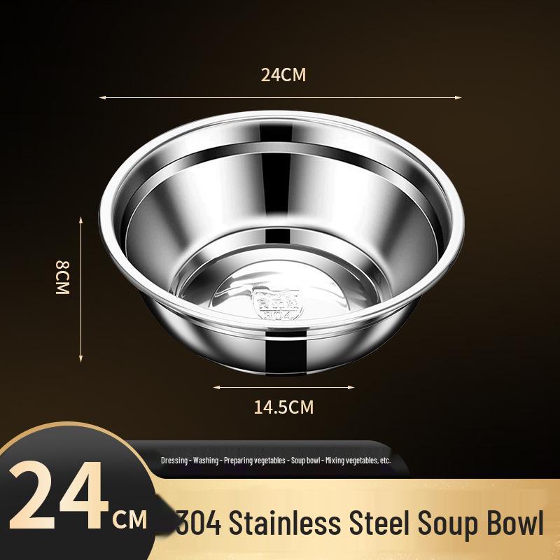 Stainless Steel Multi-Purpose Bowl Set for Soup, Noodles, Rice, and Fruits