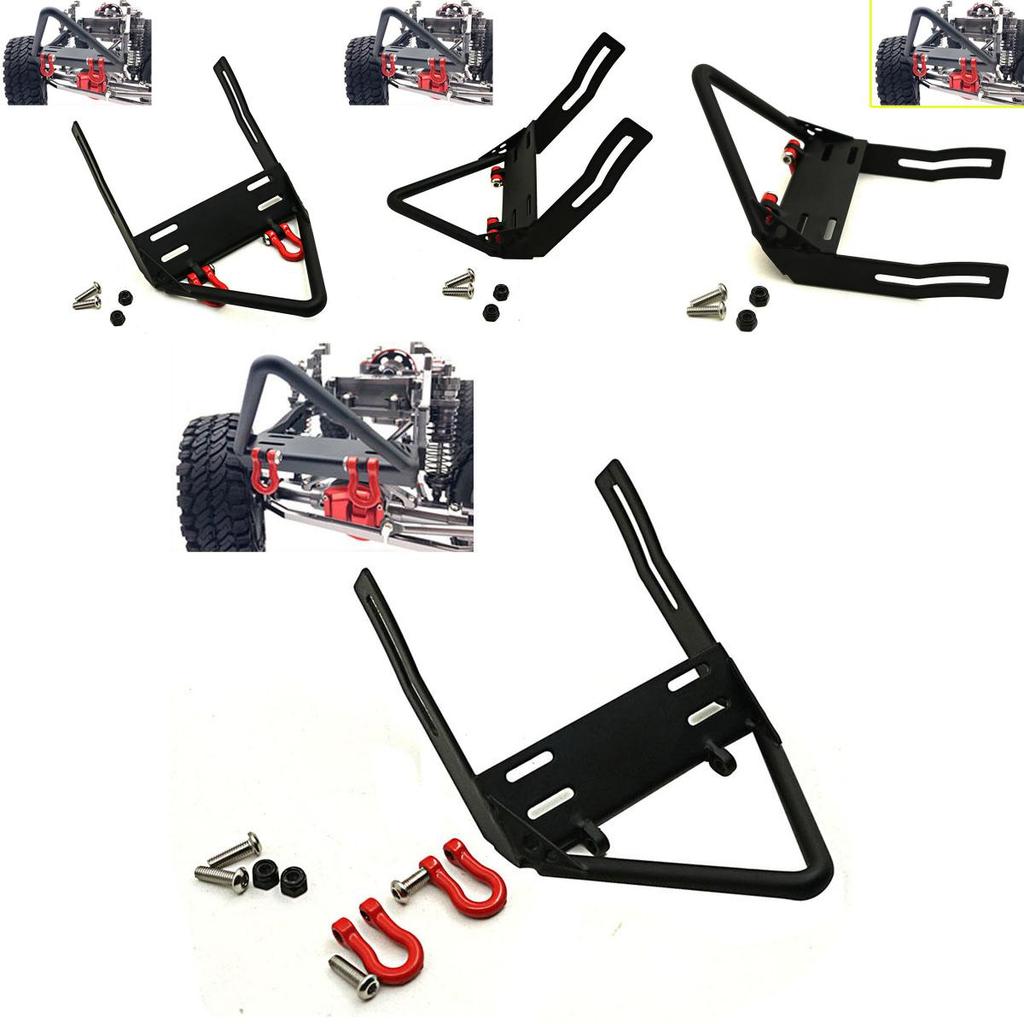 Premium Steel Front Bumper With Winch Mount Shackles For 1/10 Rc Axial Scx10 Crawler