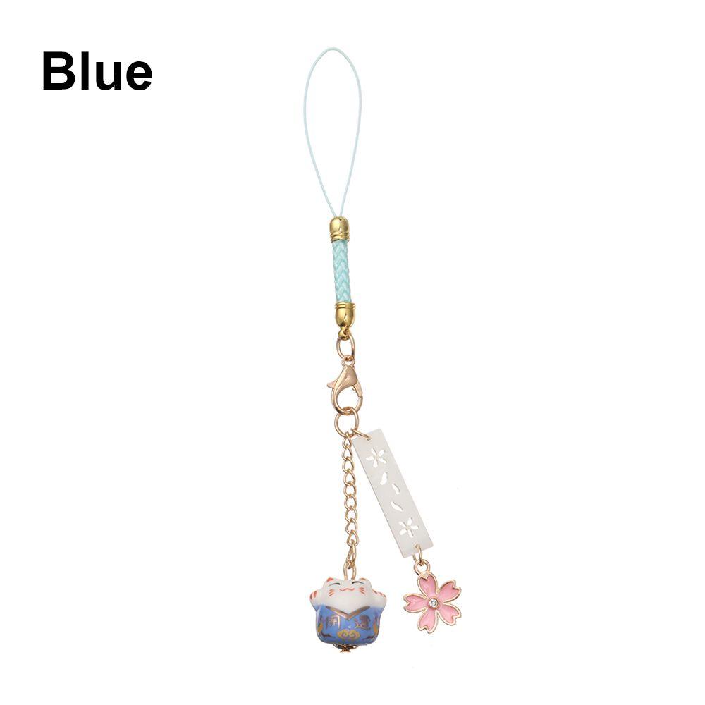 Hang Rope Keychain Wrist Rope Sakura Lucky Cat Phone Lanyard Anti-lost Lanyard Phone Strap Lanyard