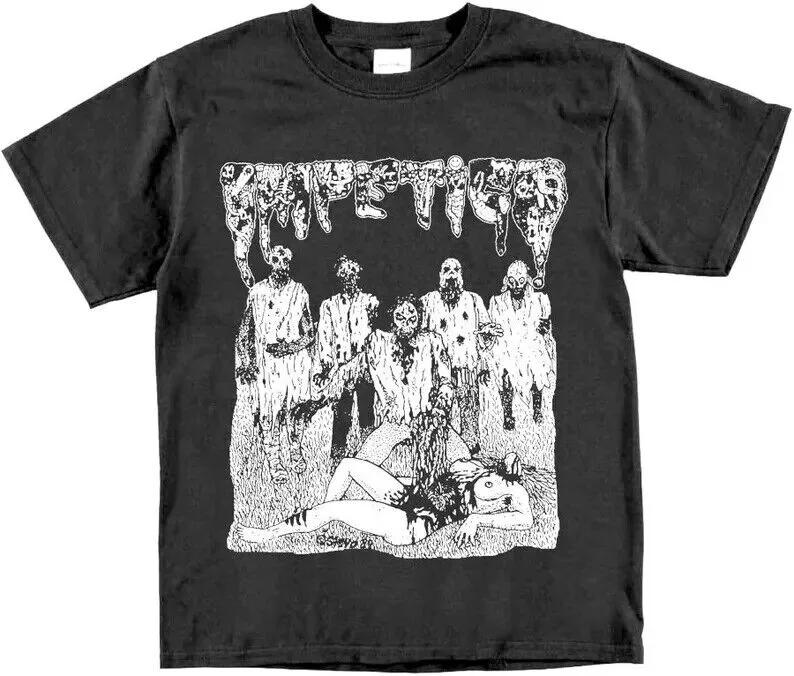 Unisex Short Sleeve Crew Neck Cotton T Shirt Impetigo Grindcore XXL