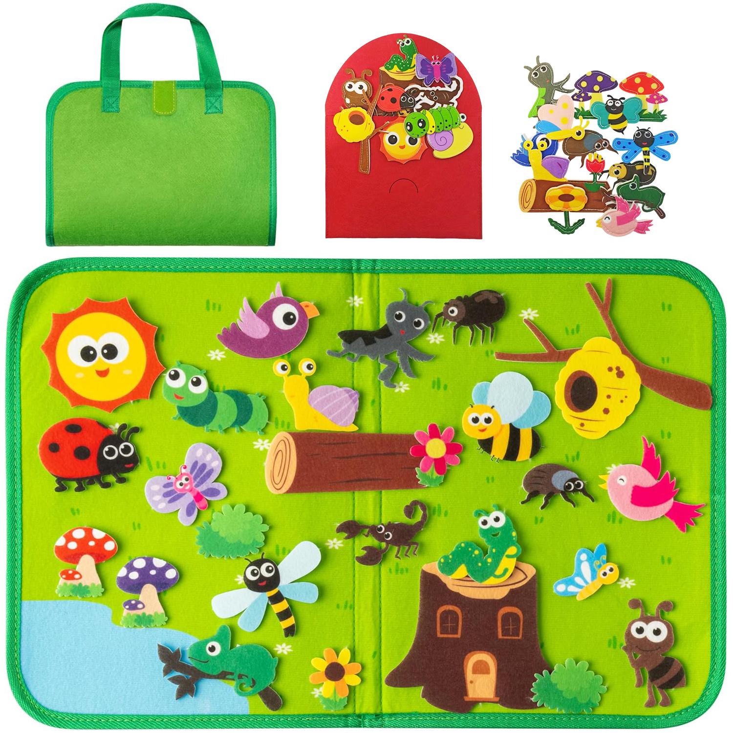 Toddler educational fabric toys: busy boards, busy books & felt learning boards, teaching letters, numbers, shapes and life skills Animals of the World