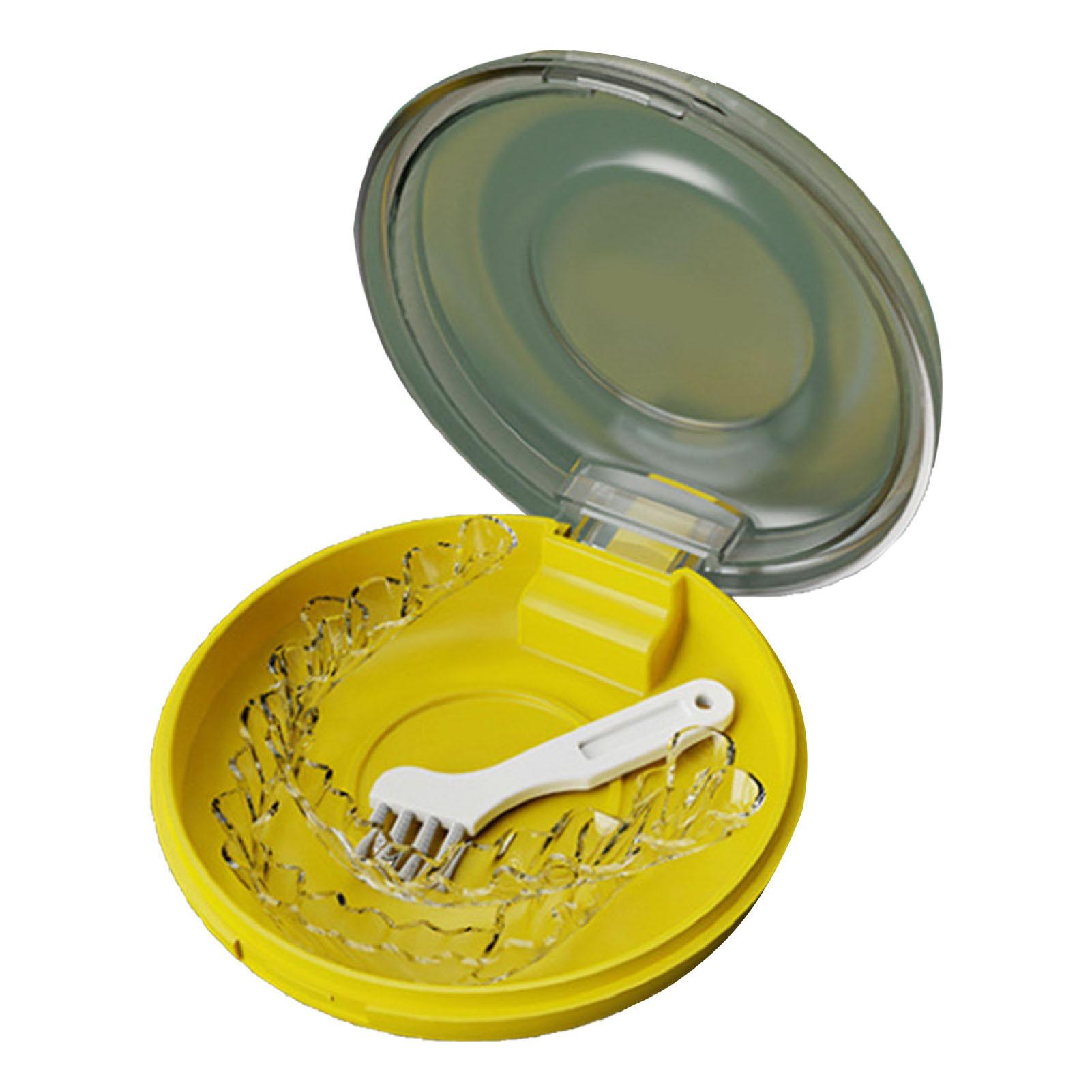 

Portable Retainer Case Mouth Guard Case Silicone Sealing Ring Large Capacity Multifunctional жёлтый