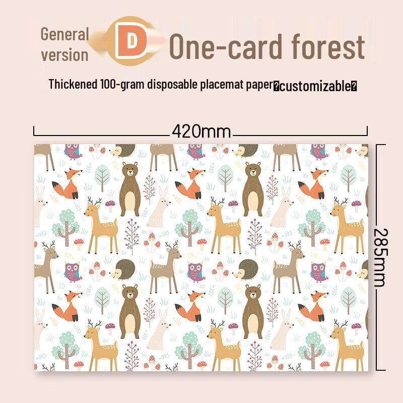 Cartoon Forest Disposable Paper Placemats