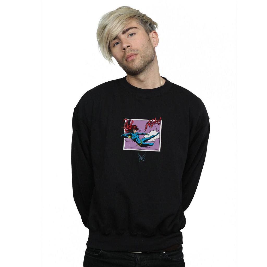 Marvel Comics Mens Black Widow Kick Frame Sweatshirt