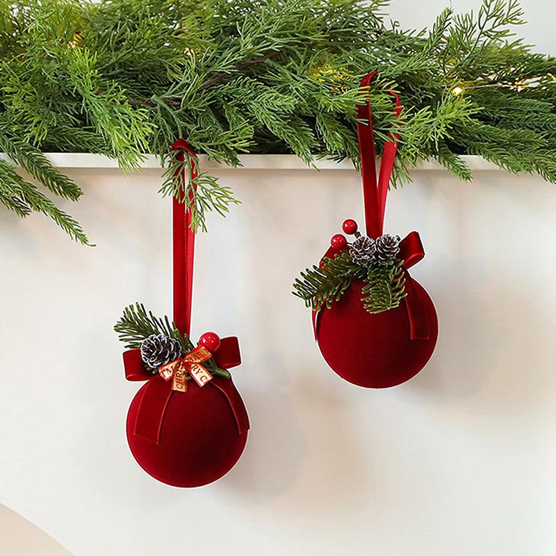 1Pc Christmas Bell Nordic Flocking Bell Ornaments Christmas Window Pendants Ornaments Diy Christmas Scene Decorations