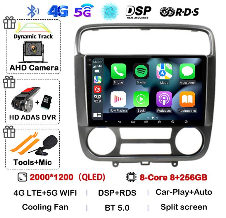 Android 14 Carplay Auto for Honda Stream 2001-2004 MT/AT 2din Car Radio Stereo Multimedia Video Player Audio Navigation GPS WIFI