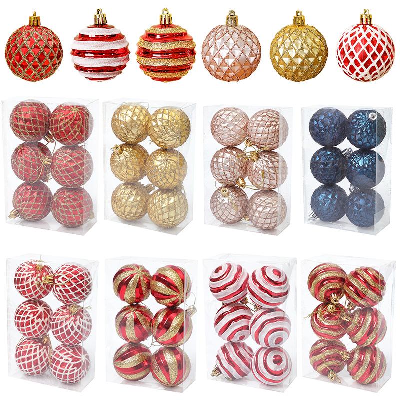 6szt 6cm bombki choinkowe ozdoby choinkowe wiszące zawieszki Navidad Noel noworoczny świąteczny wystrój imprezy do domu