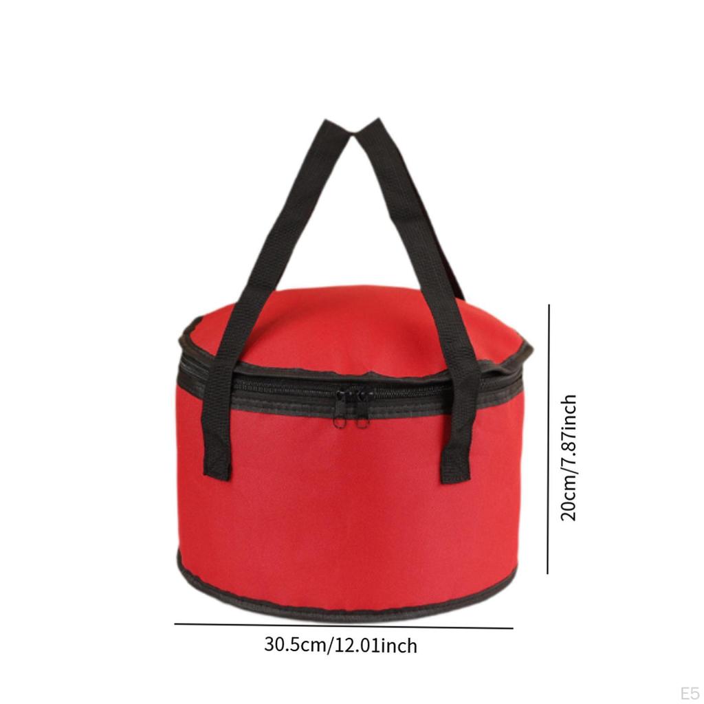 Insulated Food Bag Foldable Reinforced Handles Reusable Delivery for Hiking Barbecue