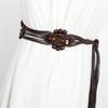 DIY Bohemian Wooden Bead Waist Rope Braided Tassels Belt Ethnic Style Belts