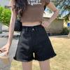 Women's High Waist Denim Shorts - Casual, Versatile, Slimming, Frayed A-line, Trendy Summer Wide Leg Hot Pants