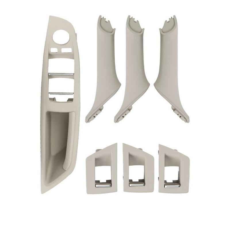 7Pcs Left/Right Hand Drive For BMW 5 Series F10 F18 10-17 Car Interior Inner Door Handle Panel Pull Trim Cover Kit