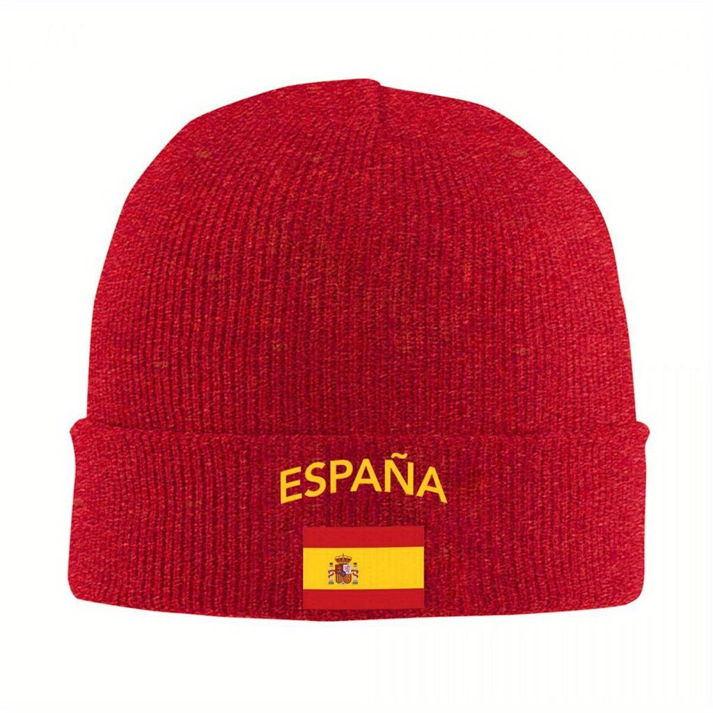 Spain Spanish Flag Beanie Hats Knitting Hat Outdoor Sport Elastic Adult Unisex Caps Autumn Winter Printed Cool Bonnet Hats