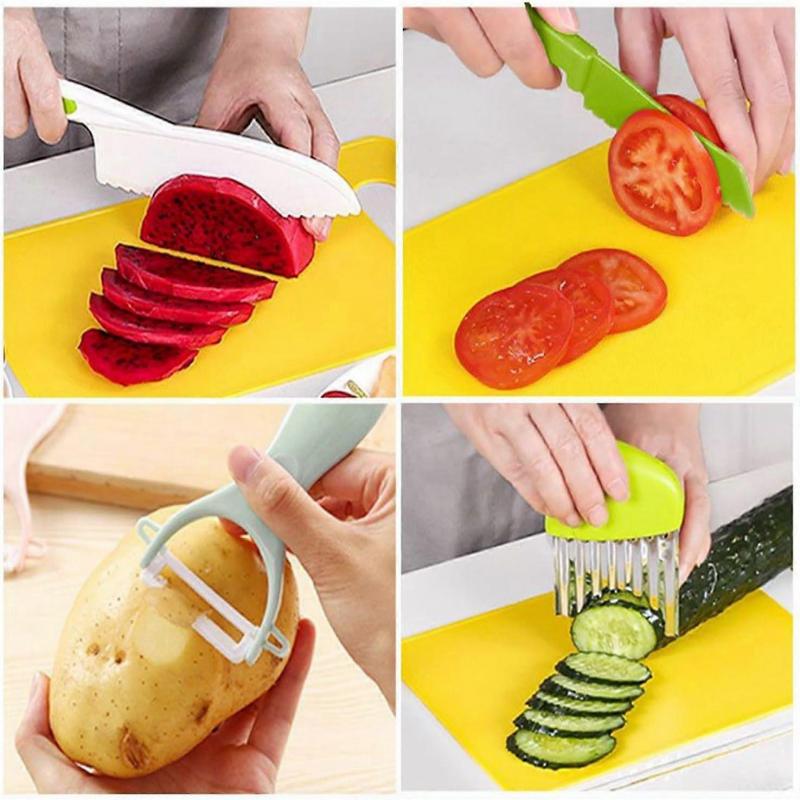 Children's Baking Kitchen Knife Kitchen Set Children's Kitchen Utensils 6-piece Set Multi-color