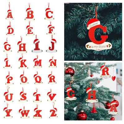 Christmas Tree Decoration Letter Pendant 26 Letters Home Holiday Acrylic DIY Pendant Xmas 2024 New Year Decor Ornament