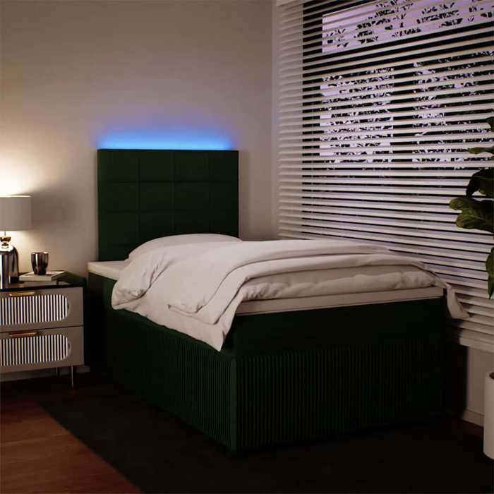 Maison Exclusive - Sommier à lattes de lit et matelas Vert foncé 120x200cm Velours