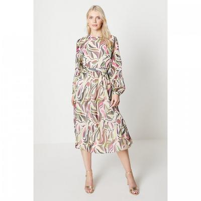 Principles Womens/Ladies Abstract Pleated Midi Dress