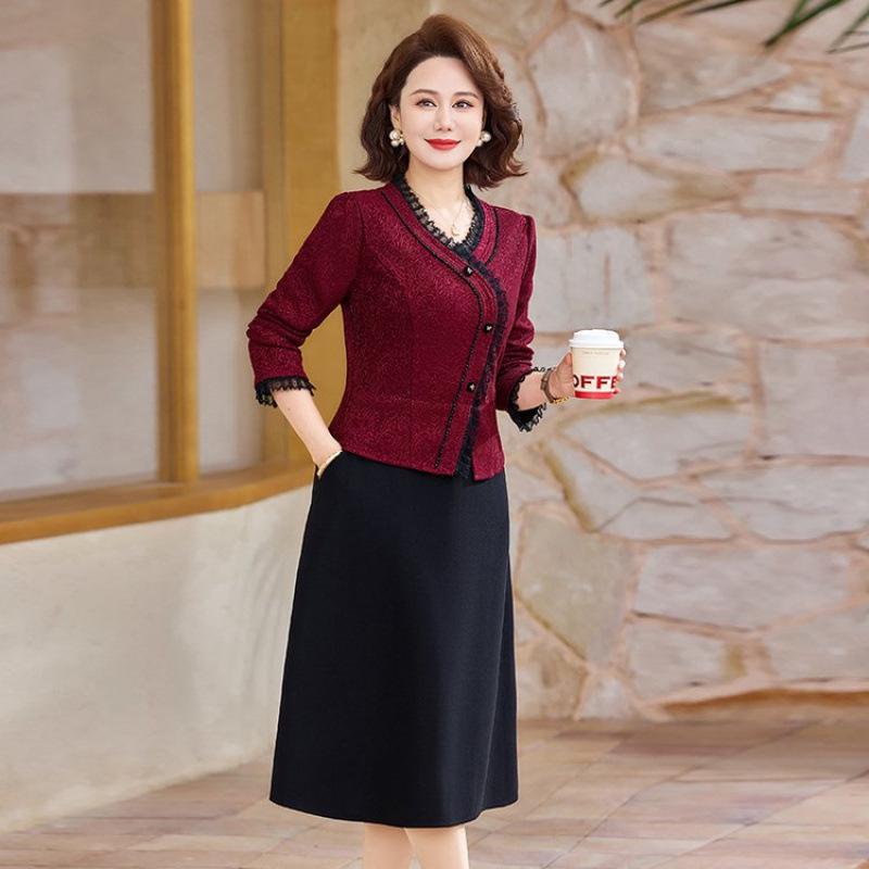 Women's Elegant Spring Two-Piece Dress - 2026 Stylish & Dignified for Middle-Aged Women