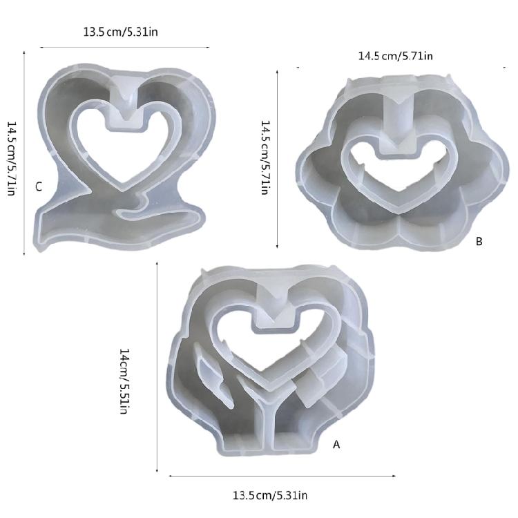 Silicone Resin Molds Charm Heart Small Vases Moulds Home Decors Craft Mold Making Small Vase Perfect for Plant Lovers