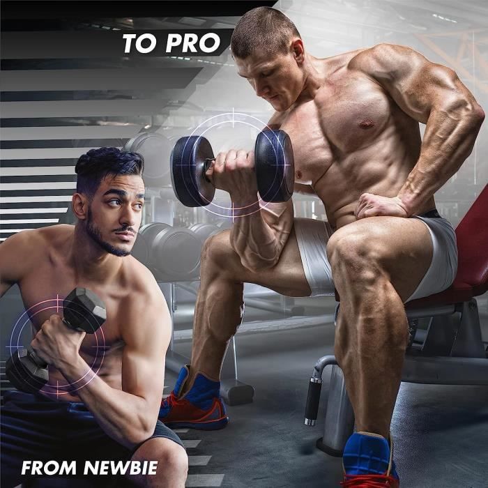 Poignées Épaisses - Yes4All - Ergonomiques - Diamètre 5,6 cm - Musculation - Mixte