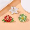 Decorative Brooch Enamel Flower Design Zinc Alloy Brooch Pin Clothing Bags Suit Lapel Badge Versatile Accessory