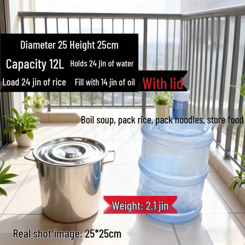 Qiwei Commercial Grade 304 Stainless Steel Large Capacity Soup Pot with Lid