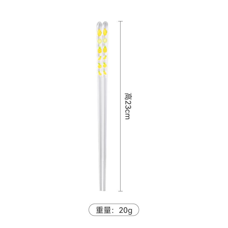 

Transparent Crystal Chopsticks Tip Anti-slip Anti-mildew High Appearance Level Lovely Printed Fruit Pattern High-grade Chopstick жёлтый