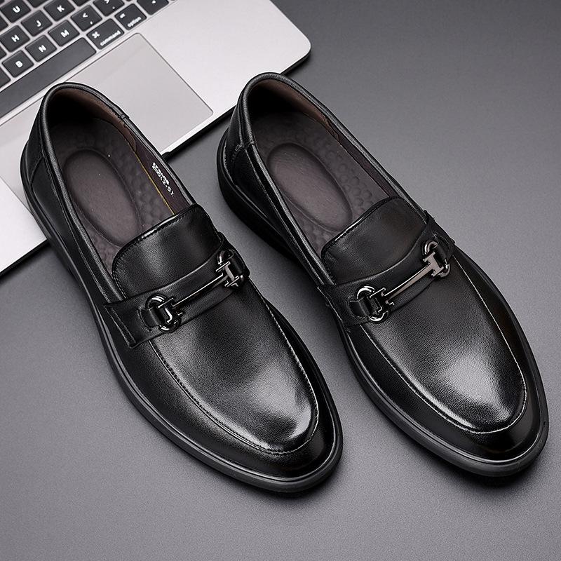 [69 yuan 1 piece] Leather shoes/Doudou shoes/board shoes The first layer of cowhide men's shoes Men's leather is breathable and comfortable