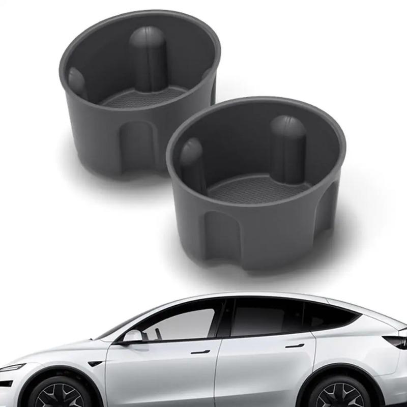 For Tesla Model Y L 2026 Silicone Three Drain Cup Covers Car Beverage Holder Storage Compartment Car Sticker Car Decoration