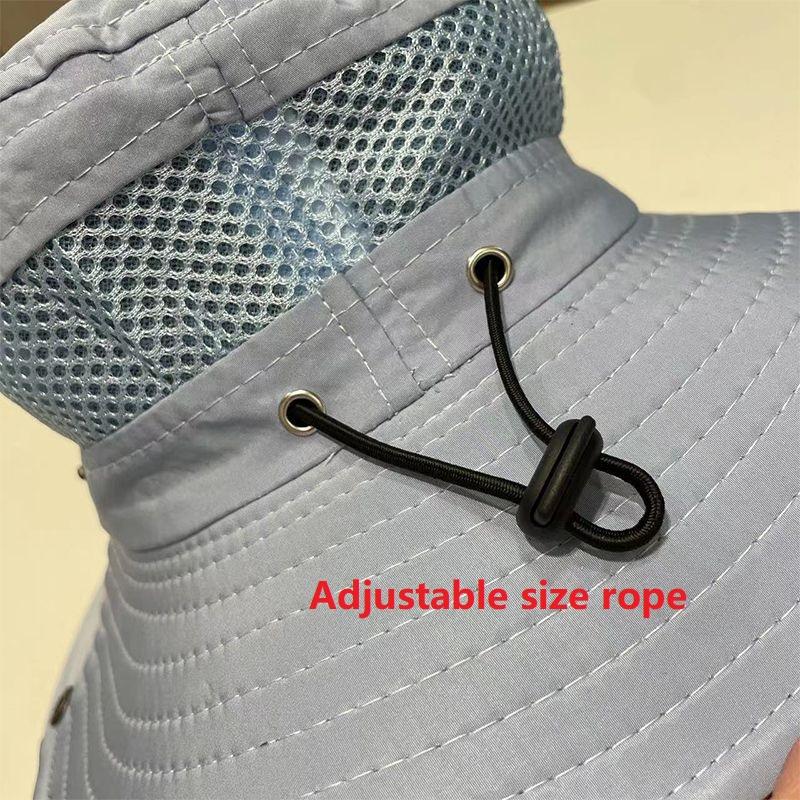 Summer Sun Bucket Hats Quick Dry Wide Brim Mesh Breathable Outdoor Fisherman Hats  UV Protection Sunshade Mountaineering Hat