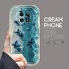 Kreslený vzor krémová textura pouzdro vlnitý okraj měkký silikonový kryt pouzdro na telefon pro OPPO Reno Realme OnePlus Vivo