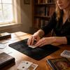 Interactive Magic Card Game Pad Card Playing Mat Smooth Trick Board for Beginner Enthusiasts Tabletop Party Dorm Bar Workplace
