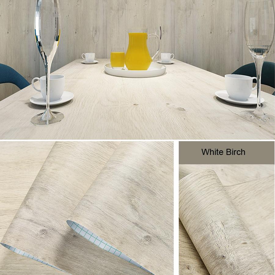 YUNPOINT Wood Grain Self-Adhesive PVC Wallpaper Tabletop Renovation Stickers Bedroom Wardrobe Cabinet Waterproof Decorative Film