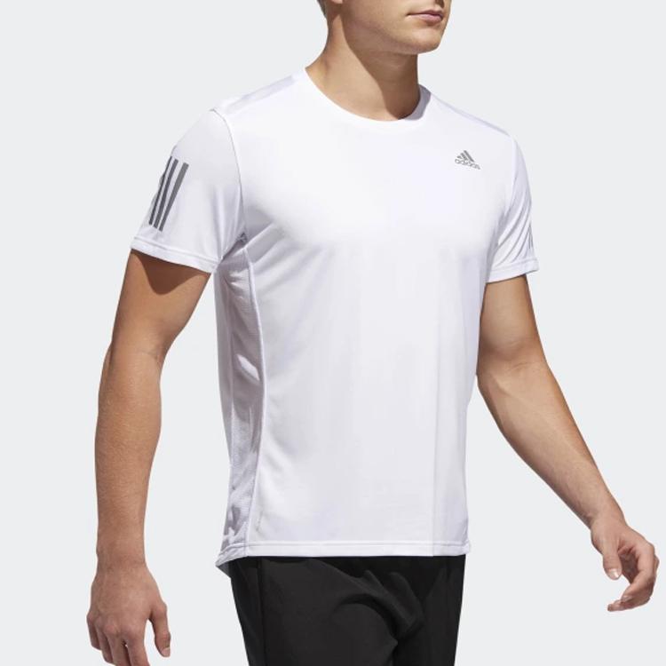 Adidas Own The Run Tee Round Neck Breathable Short Sleeve Running Fitness T-Shirt Men Tops White DX1319