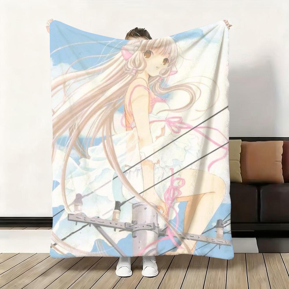 

C-Chobits Cartoon Cute Anime Throw Flannel Fluffy Soft Blanket Warm Skin-Friendly Throw for Sofa Bed Office Nap Winter 75cmx90cm
