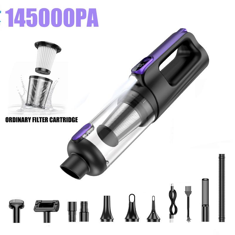

Беспроводной автомобильный пылесос 145000Па Мини ручной Пылесос с мощной силой всасывания Портативный фильтр для пылесоса